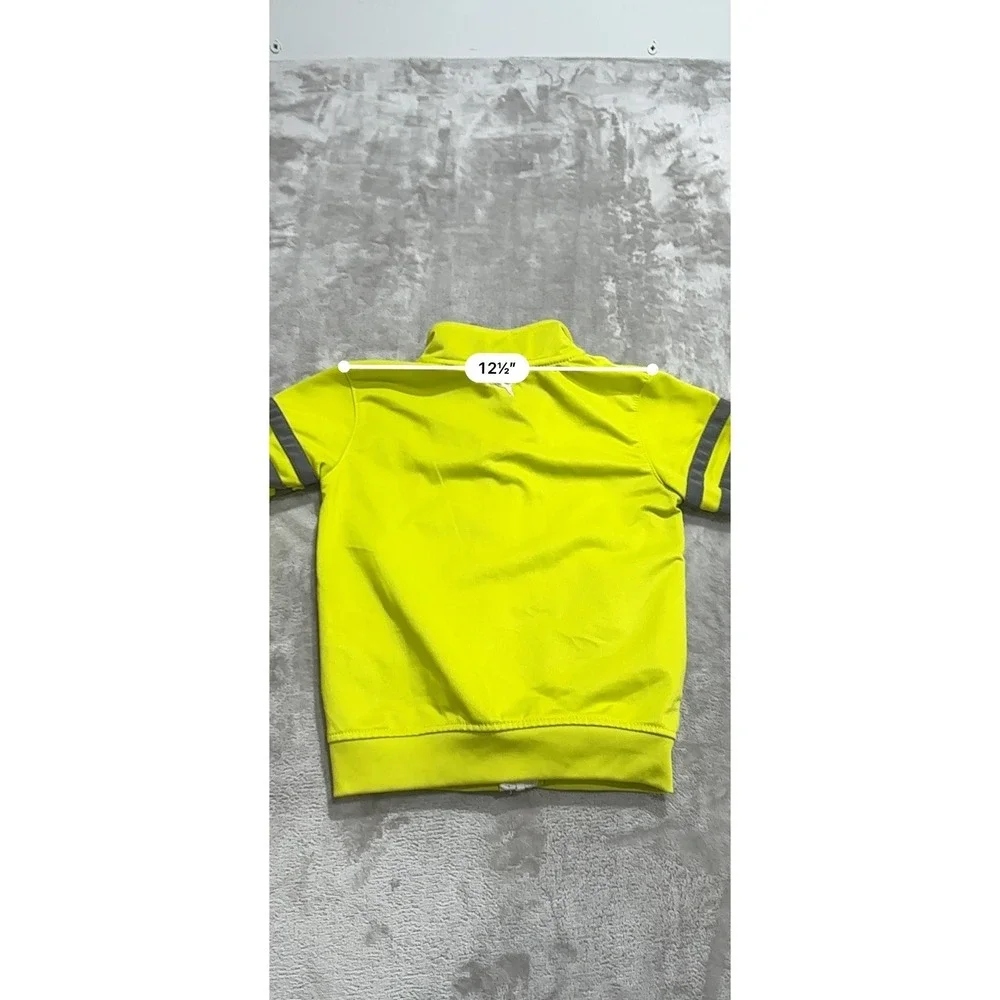 Puma Jacket Boys Size 5 Neon Yellow Full‎ Zip Long Sleeve High Collar